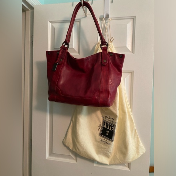 EUC Frye Melissa Tote Deep Red with Dust bag - Picture 1 of 5